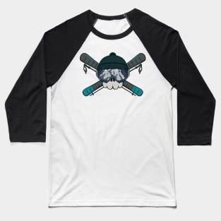 Ski crew Jolly Roger pirate flag (no caption) Baseball T-Shirt